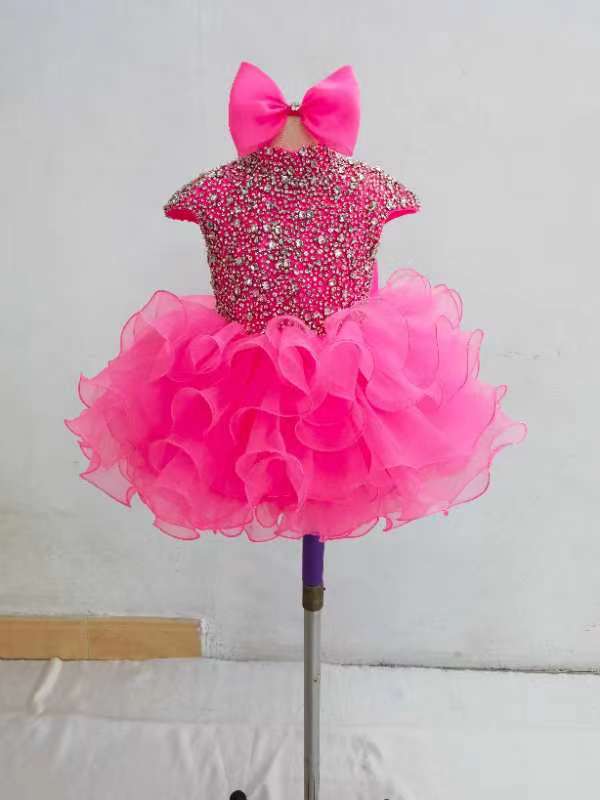 Glitz Beaded Bodice Little Girl/Toddler Cupcake Pageant Dress
