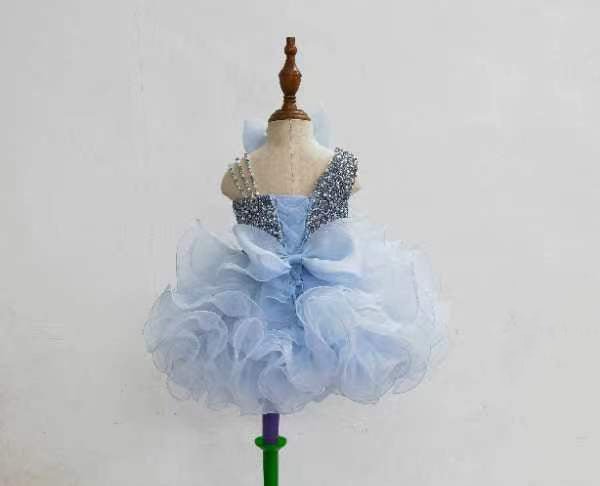 Glitzly Beaded Bodice Little Girl Cupcake Pagant Dress - CupcakePageantDress