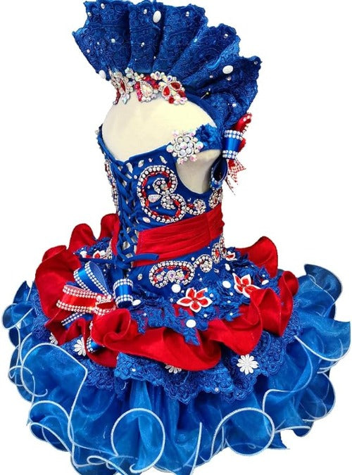 Glitz Beaded Bodice Little Girl/Kids/Toddler Cupcake Pageant Dress