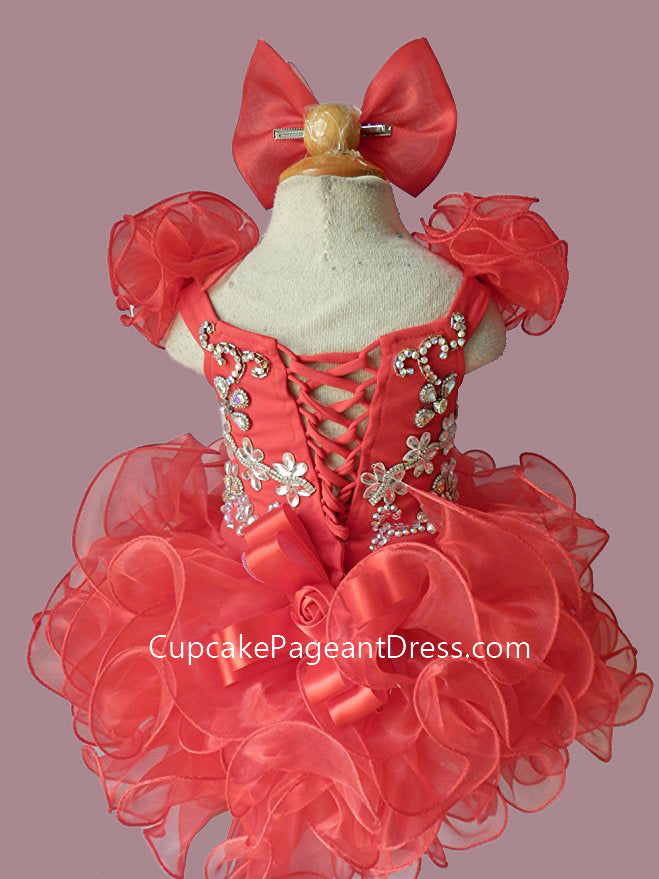 Glitz Beaded Bodice Little Girl/Baby Girl/Baby Miss Pageant Dress - CupcakePageantDress