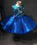 Bling Bling Children Royal Pageant Dress With Hair bow - CupcakePageantDress