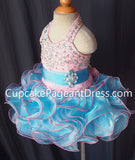 Halter Beaded Bodice Little Girl/Infant/Baby/Child Glitz Cupcake Pageant Dress - CupcakePageantDress