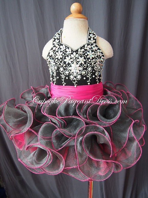 Halter Beaded Bodice Infant/toddler/baby/children/kids Girl's Pageant Dress - CupcakePageantDress