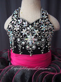Halter Beaded Bodice Infant/toddler/baby/children/kids Girl's Pageant Dress - CupcakePageantDress