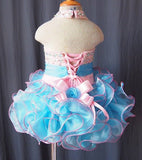 Halter Beaded Bodice Little Girl/Infant/Baby/Child Glitz Cupcake Pageant Dress - CupcakePageantDress