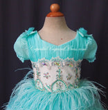 Custom Made Feather Little Girls/Newborn/Kids Pageant Dress - CupcakePageantDress