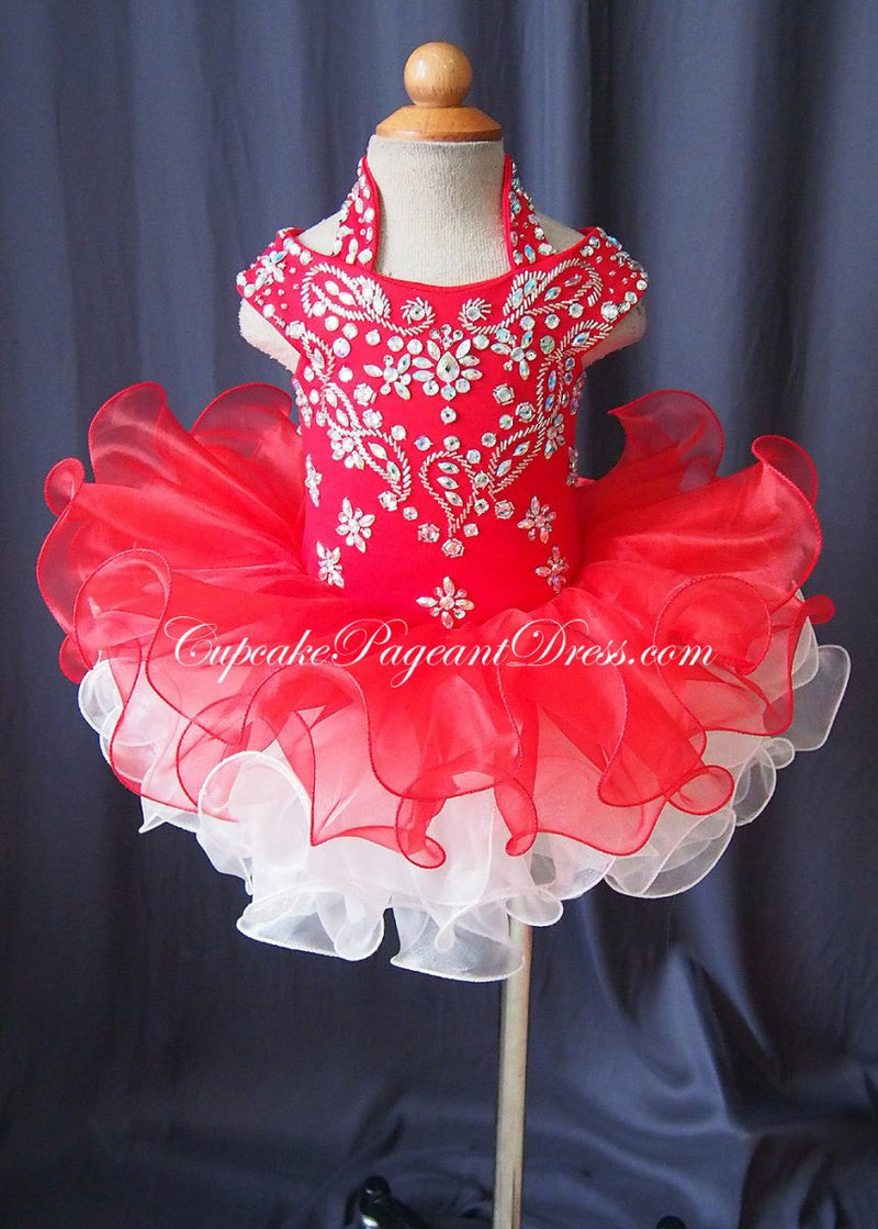 Halter Glitz Infant/toddler/baby/children/kids/newborn Girl's Pageant - CupcakePageantDress