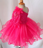 One Shoulder Lace toddler/baby/children/kids doll style Girl's Pageant Dress - CupcakePageantDress