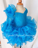 One Shoulder Lace Infant/Child/Toddler/Baby/kids Girl's Pageant Dress - CupcakePageantDress