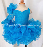 One Shoulder Lace Infant/Child/Toddler/Baby/kids Girl's Pageant Dress - CupcakePageantDress