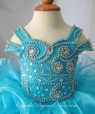 Glitz Beaded Bodice Little Girls/Infant/Toddler/Kids Cupcake Pageant Dress - CupcakePageantDress