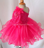One Shoulder Lace toddler/baby/children/kids doll style Girl's Pageant Dress - CupcakePageantDress