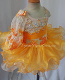 One Shoulder Beaded Lace Little Girls/Infant/Newborn/ Pageant Dress - CupcakePageantDress