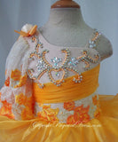 One Shoulder Beaded Lace Little Girls/Infant/Newborn/ Pageant Dress - CupcakePageantDress