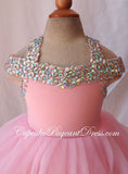 Glitz Beaded Bodice Little Girls/Child/Baby/Newborn/Infant Pageant Dress - CupcakePageantDress