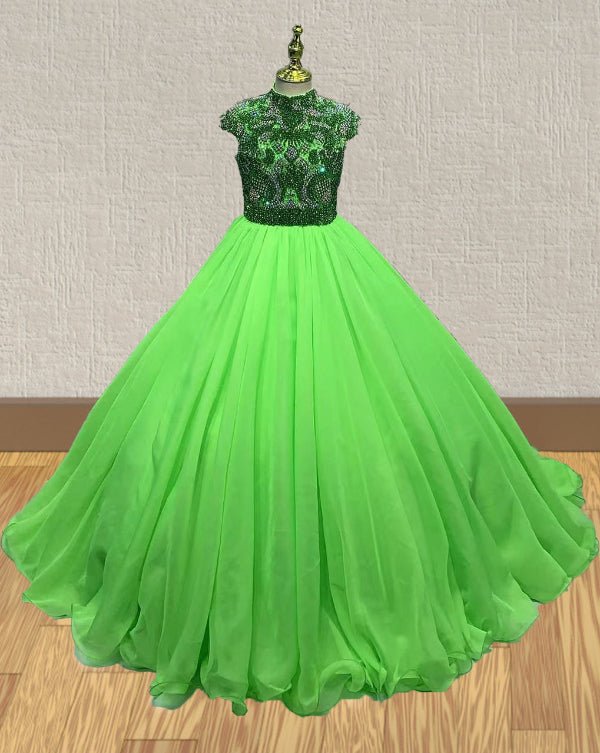 Little Child's Pageant Dress with Glitzy Beaded Bodice - CupcakePageantDress