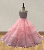 Luxurious Youth Pink Pageant Dress with Ruffle Skirt - CupcakePageantDress