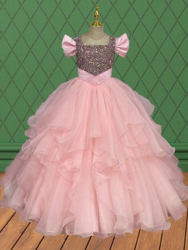 Little Children's Prom Couture Dress with Sparkly Beaded - CupcakePageantDress