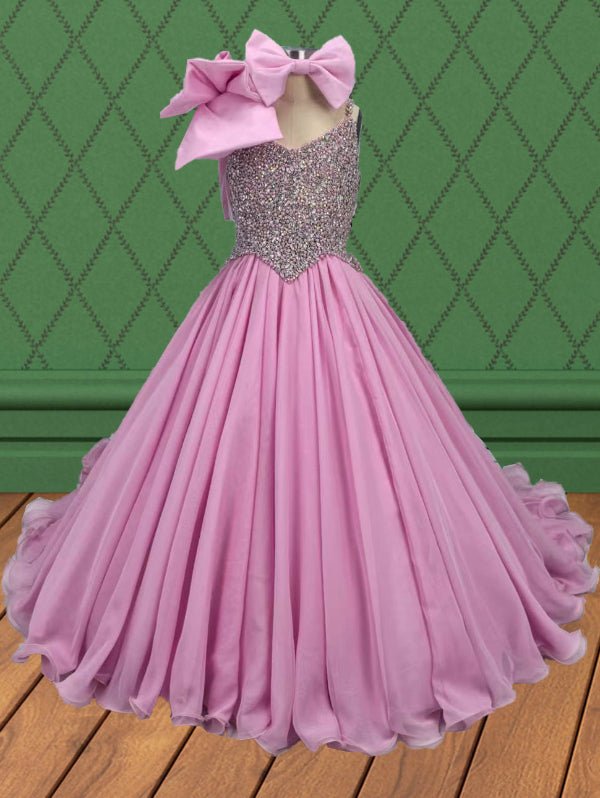 Littles Pink Pageant Dress with Glitz Beaded Bodice - CupcakePageantDress