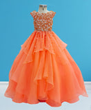 Little Girls Dazzling Pageant Dress with Pearls Bodice - CupcakePageantDress