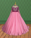 Little Girls Pink Elegant Prom Couture with Glitz Beaded Bodice - CupcakePageantDress