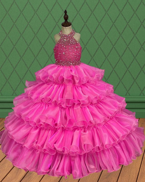Young Girls Pageant Dress with Dazzling Bodice - CupcakePageantDress