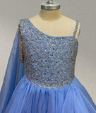 Glitter Beaded Bodice Stunning Long Ball Gown for Flower Girls