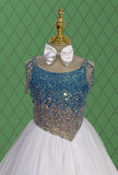 Little Child Long Pageant Dress With Dazzling Bodice - CupcakePageantDress