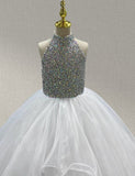 Little Child's Stunning Pageant Dress with Halter Bodice - CupcakePageantDress
