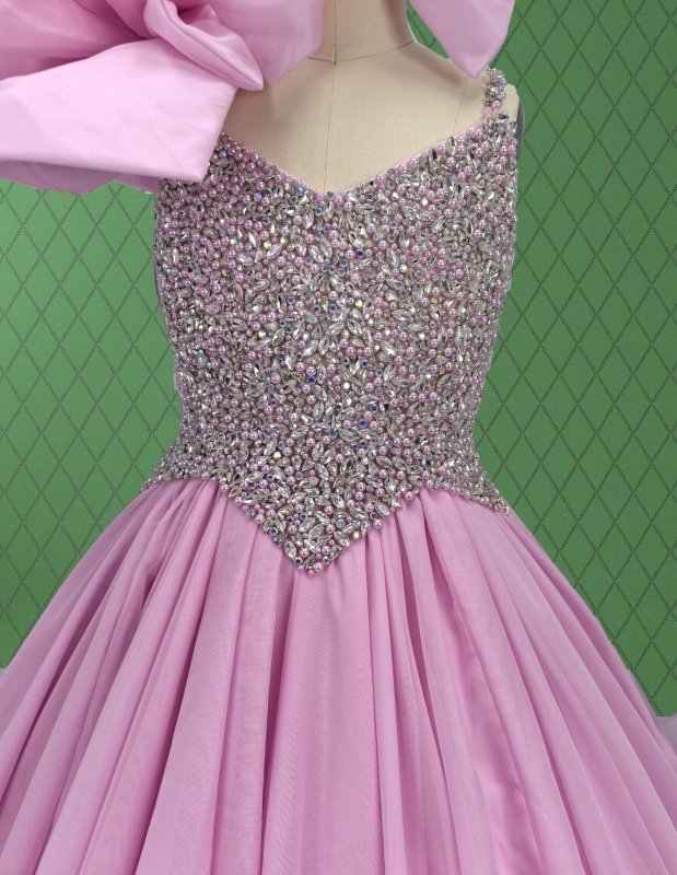 Glitz Beaded Bodice - Young Girl Pageant Dress – CupcakePageantDress