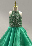 Beauty Halter Little Girls Pageant Gress with Sparkly Boice - CupcakePageantDress