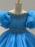 Glity Beaded Bodice Stylish Flower Girl Sparkly Gown - CupcakePageantDress