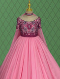 Little Girls Pink Elegant Prom Couture with Glitz Beaded Bodice - CupcakePageantDress