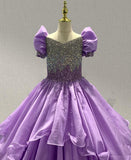 Stunning Young Girl Formal Dress Pageant with Long Train - CupcakePageantDress
