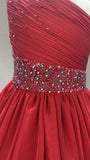 Red Sparkly Formal Dress with Beaded bodice for Youth