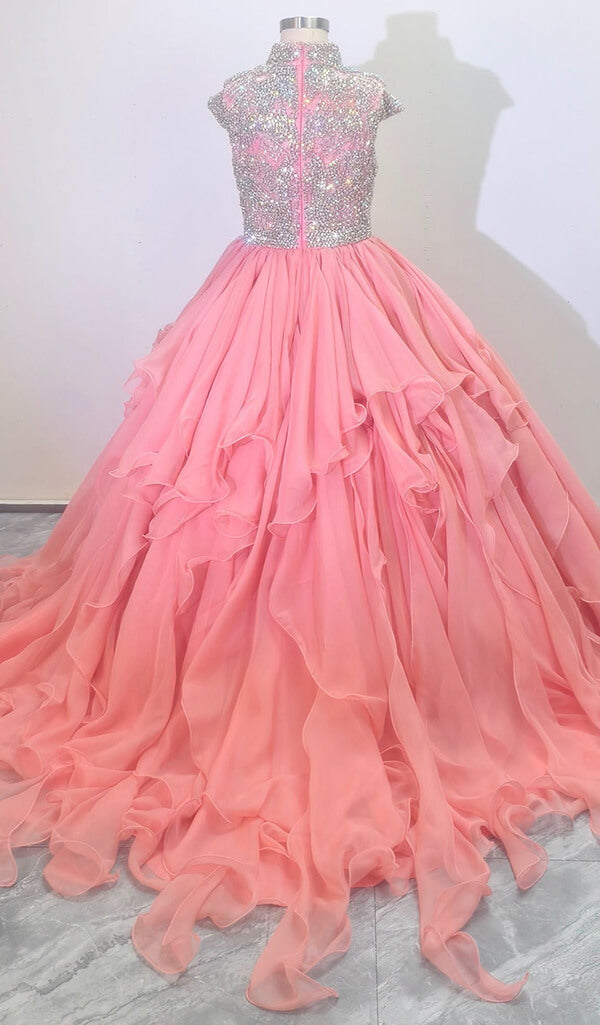 Little Child's Sparkle Pageant Gown with Beaded Bodice