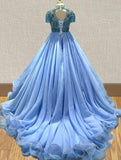 Stunning Glitter Halter Beaded Bodice Youth Formal Dress