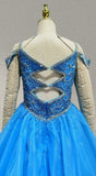 Young Girls Long Pageant Dress with Glitz Bodice - CupcakePageantDress