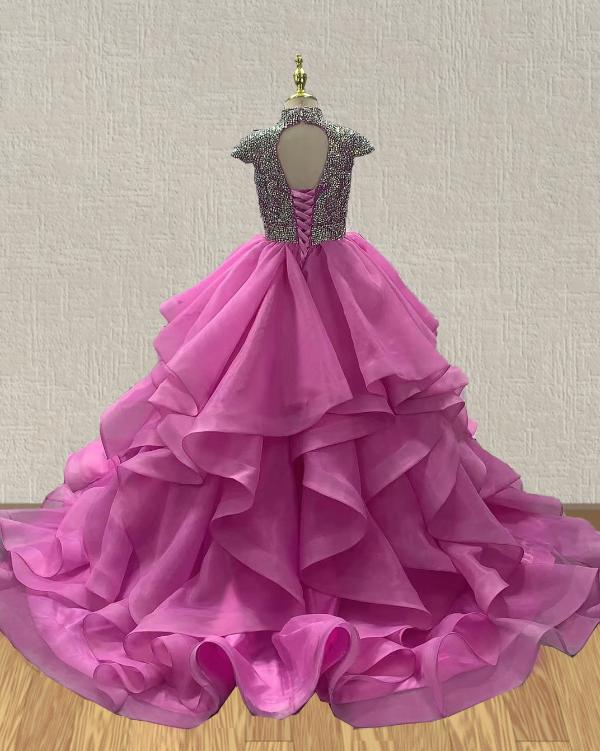 Sparkly Beaded Bodice Beauty Preteen Evening Gown - CupcakePageantDress