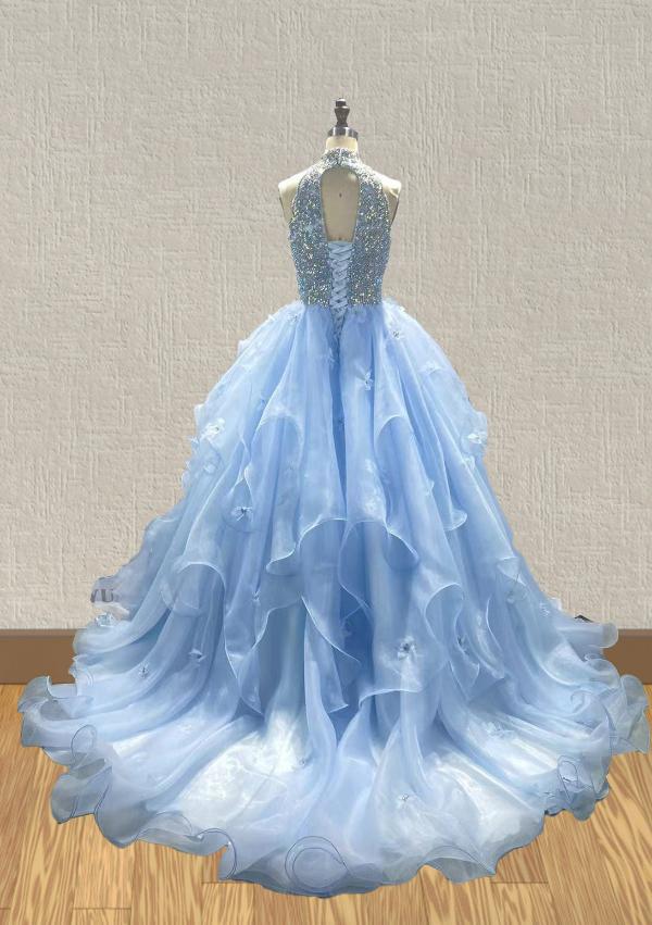 Halter Beaded Bodice Miss Unirerse Gown For Sell - CupcakePageantDress