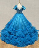 Elegant Beaded Bodice Applique Little Girls Ball Gown - CupcakePageantDress
