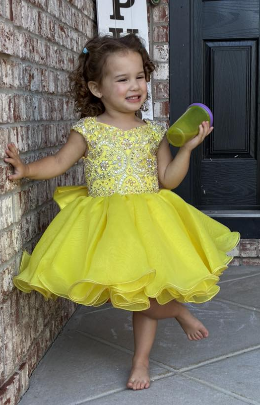 Little Girls/Baby Miss/Infant Pageant dress with Beaded Bodice
