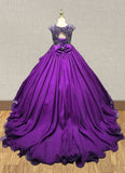 Preteen's Purple Amazing Pageant Dress with Beaded Bodice