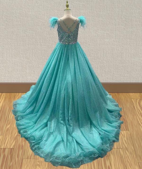 Sparkly Beaded Bodice Princess Stunning Evening Gown - CupcakePageantDress