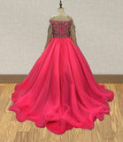 Little GIrls Stunning Hot Pink Prom Pageant Couture