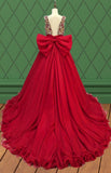 Teenage Girls Red Pageant Dress with Glitz Beaded Bodice - CupcakePageantDress
