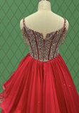 Little Child's Red Prom Couture with Sparkly Bodice - CupcakePageantDress