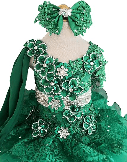 Glitz Beaded Bodice Little Girl /Baby Girl/Baby Miss Cupcake Pageant Dress - CupcakePageantDress