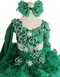Glitz Beaded Bodice Little Girl /Baby Girl/Baby Miss Cupcake Pageant Dress - CupcakePageantDress