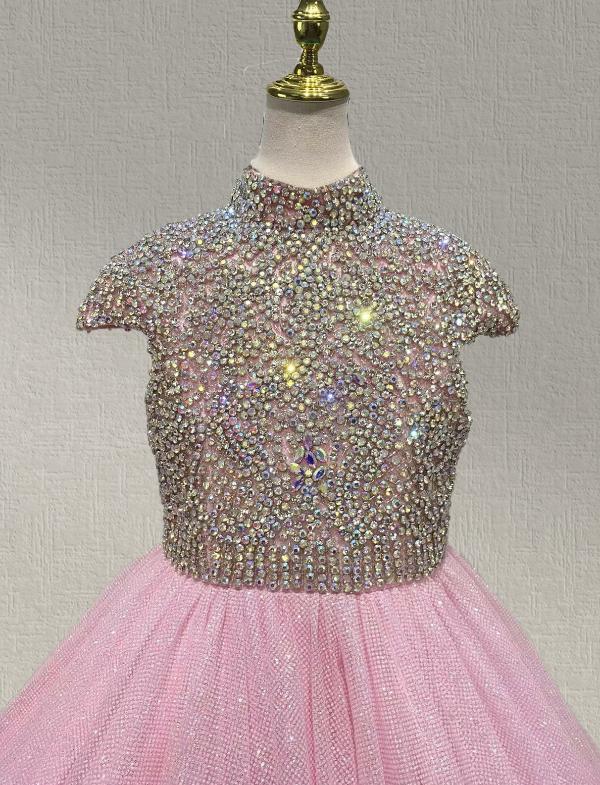 Stunning Pink Evening Gown for Little Girls
